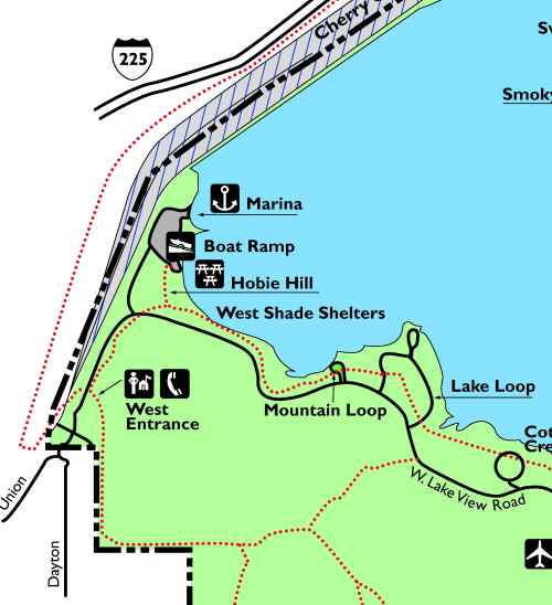Map of Cherry Creek Park Marina